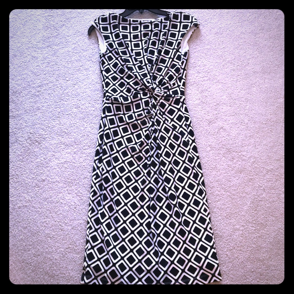 Ralph Lauren Blk & Wht Jersey Knit Dress